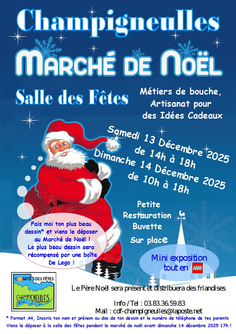 Affiche Marché de Noël Avec Fond 2025